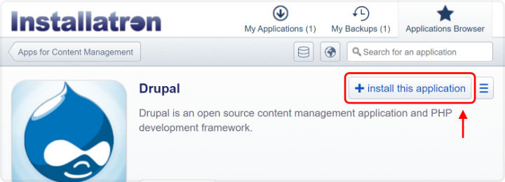 Drupal install application